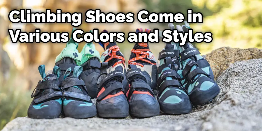 Climbing Shoes Come in Various Colors and Styles
