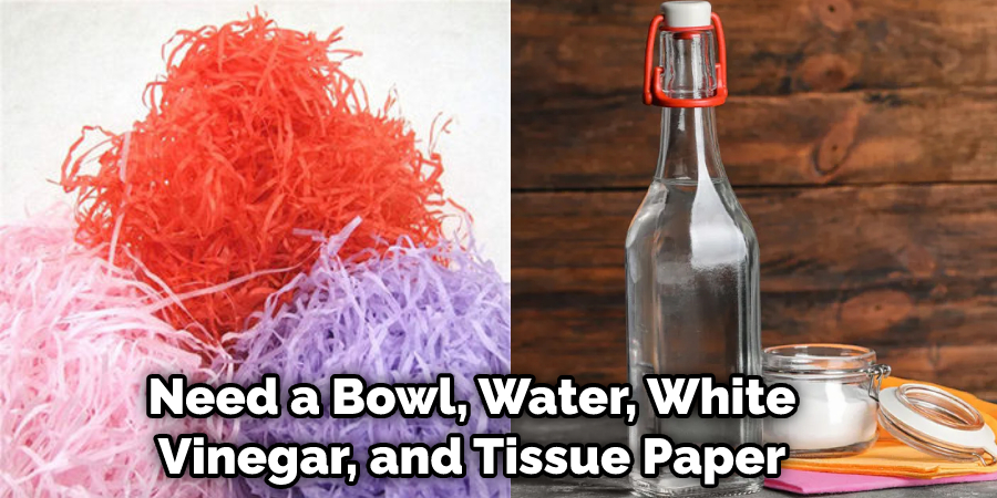 Need a Bowl, Water, White Vinegar, and Tissue Paper