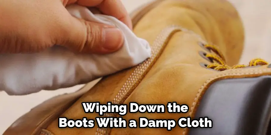 Wiping Down the Boots With a Damp Cloth