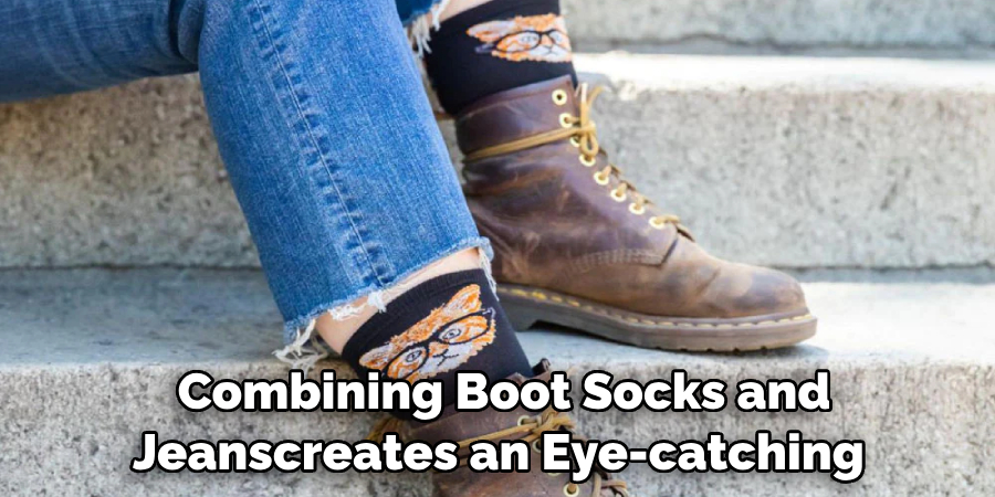 Combining Boot Socks and Jeanscreates an Eye-catching