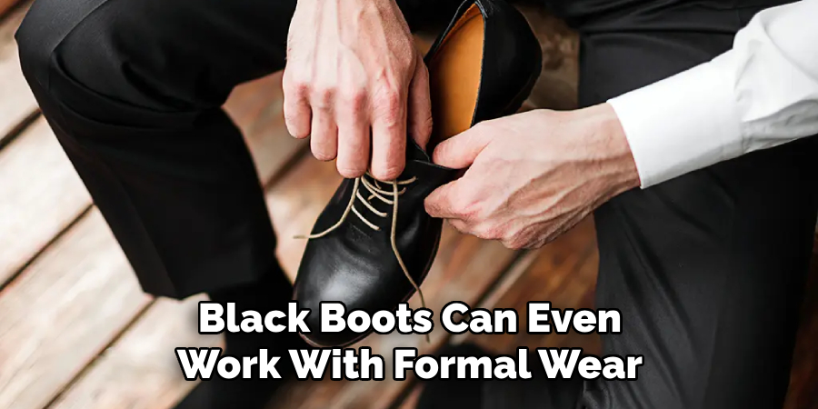 Black Boots Can Even Work With Formal Wear