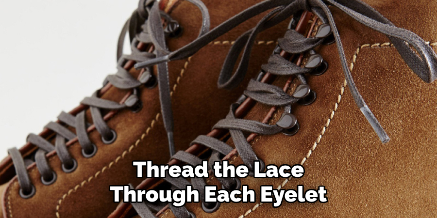 Thread the Lace Through Each Eyelet