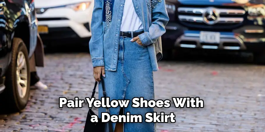 Pair Yellow Shoes With a Denim Skirt