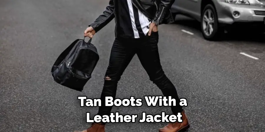Tan Boots With a Leather Jacket