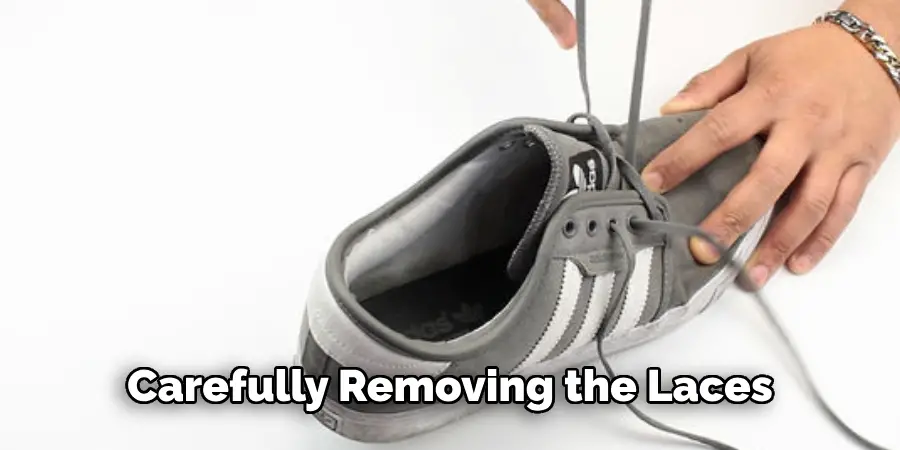 Carefully Removing the Laces