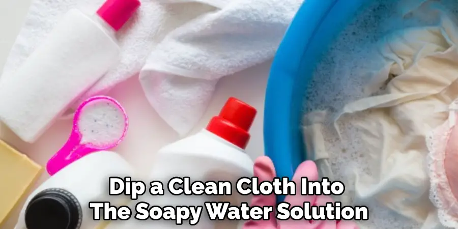 Dip a Clean Cloth Into 
The Soapy Water Solution